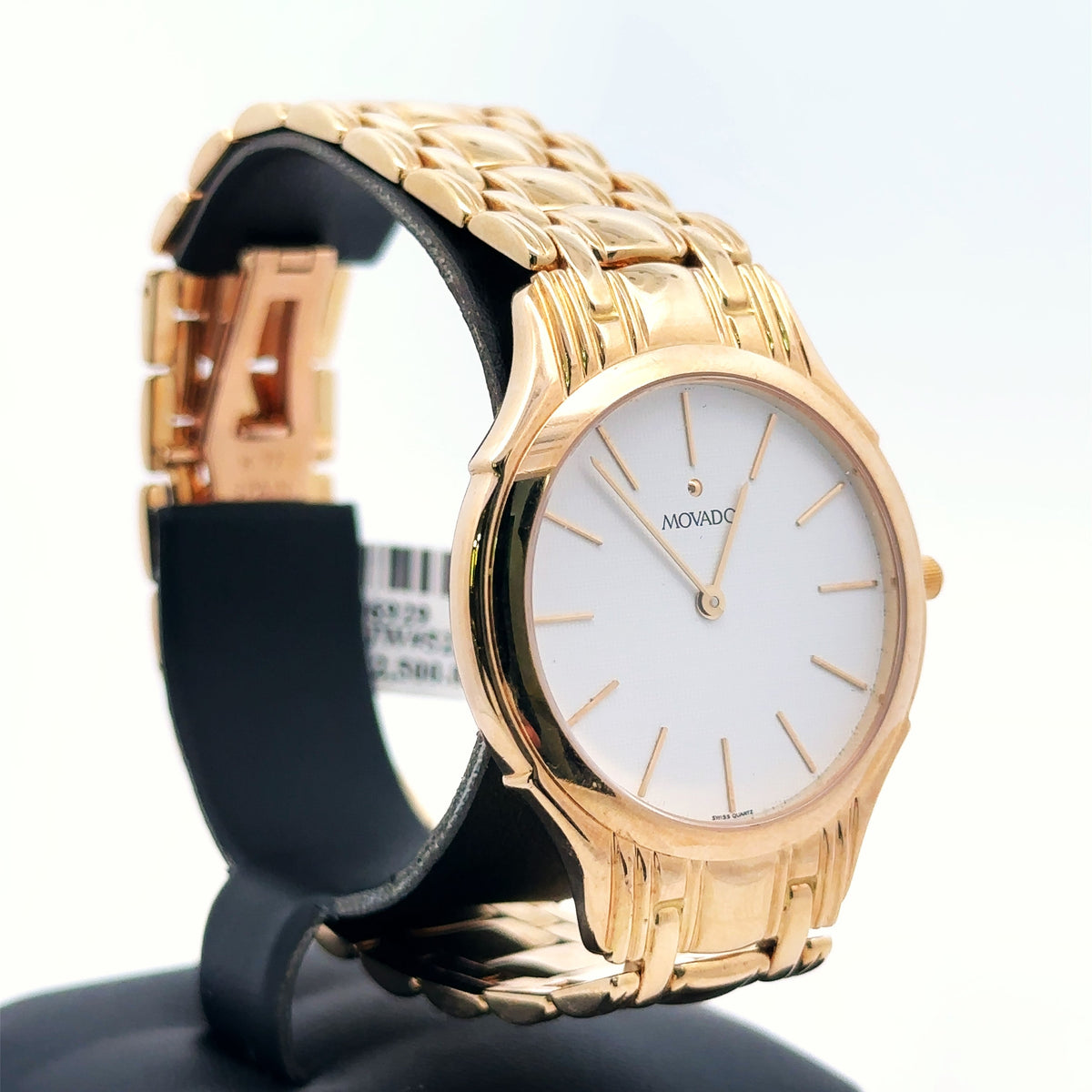 Movado Quartz White Dial Ladies 14K Yellow Gold White Dial 34mm watch