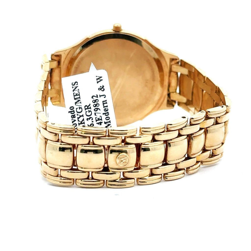 Movado Quartz White Dial Ladies 14K Yellow Gold White Dial 34mm watch