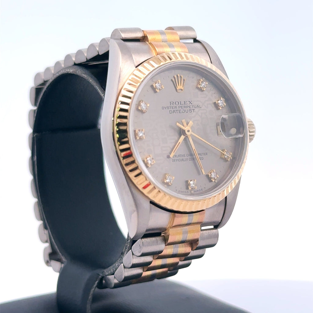 Rolex Datejust Tridor Automatic 31mm18k Gold Ladies Watch 68279B - Pre owned