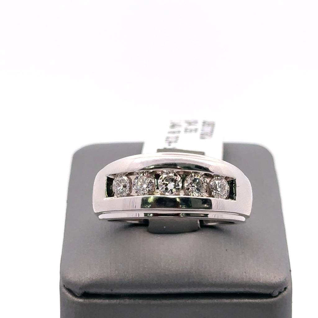 14k White Gold 1.00CT Diamond Men's Wedding Band, 10.6g, Size 10.25, S107952