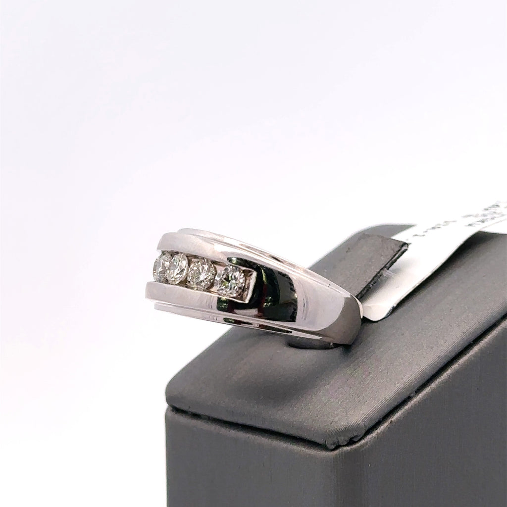 14k White Gold 1.00CT Diamond Men's Wedding Band, 10.6g, Size 10.25, S107952