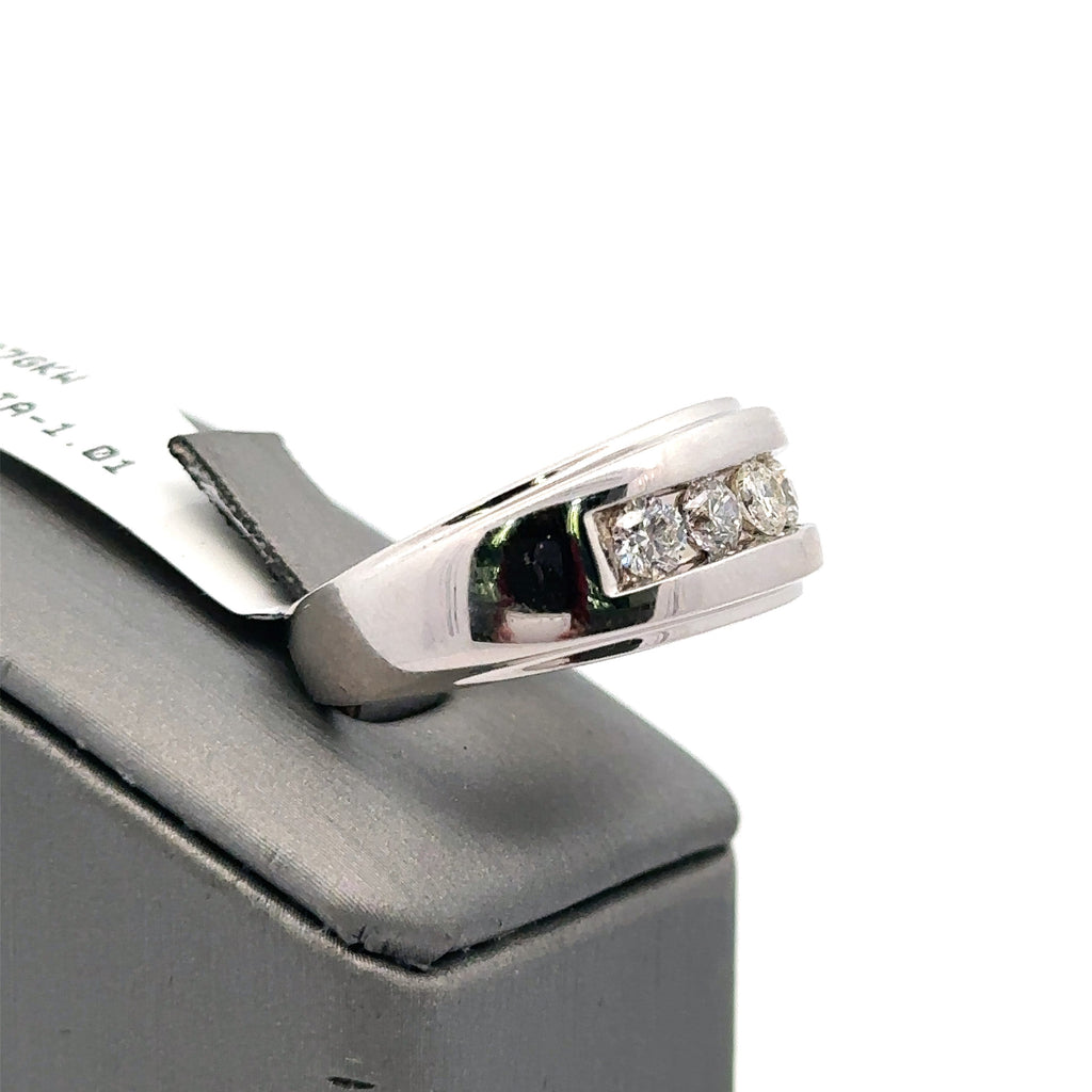 14k White Gold 1.00CT Diamond Men's Wedding Band, 10.6g, Size 10.25, S107952