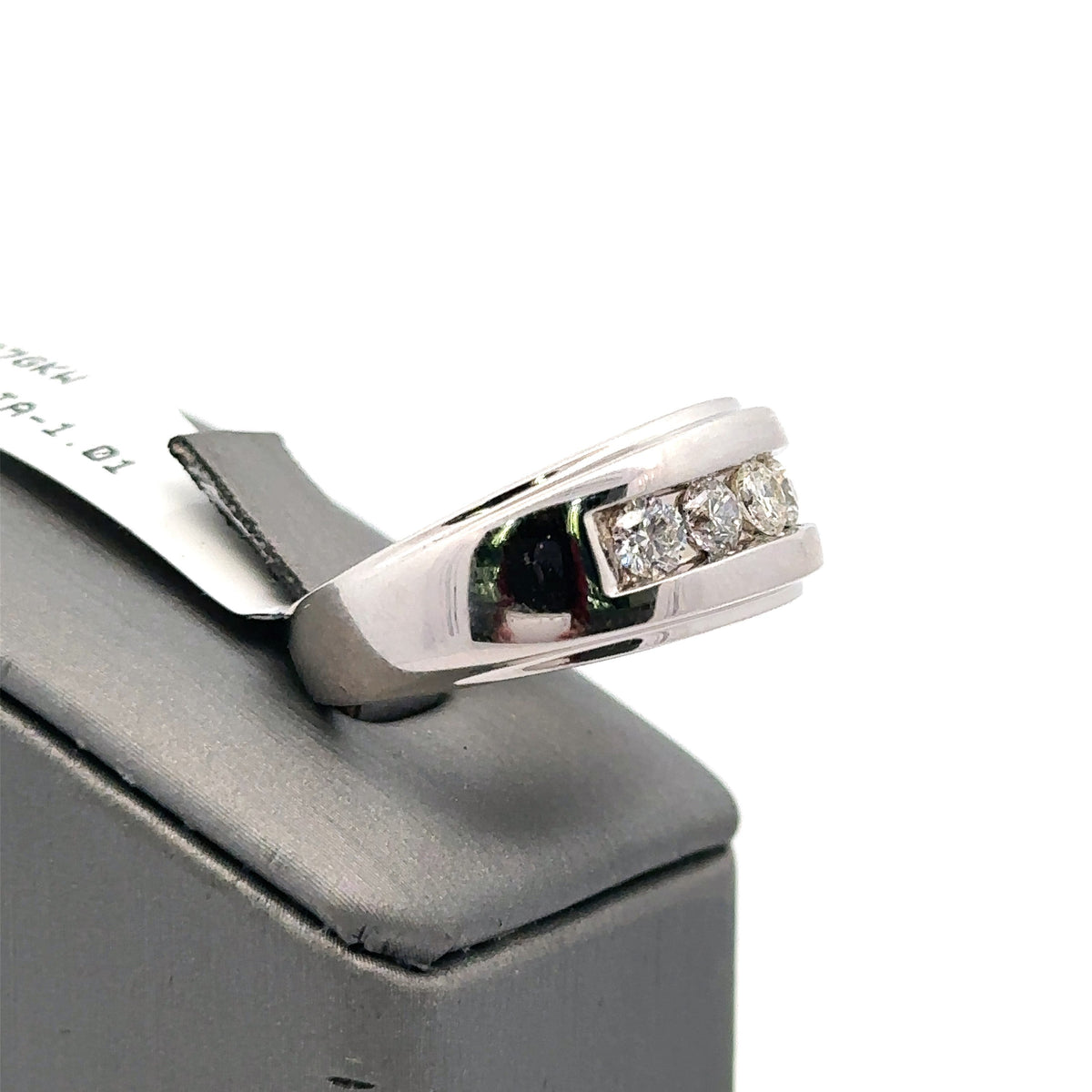 14k White Gold 1.00CT Diamond Men's Wedding Band, 10.6g, Size 10.25, S107952
