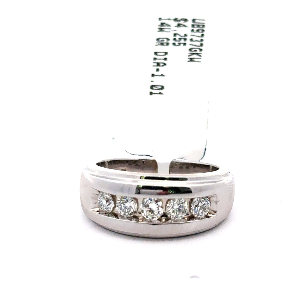 14k White Gold 1.00CT Diamond Men's Wedding Band, 10.6g, Size 10.25, S107952