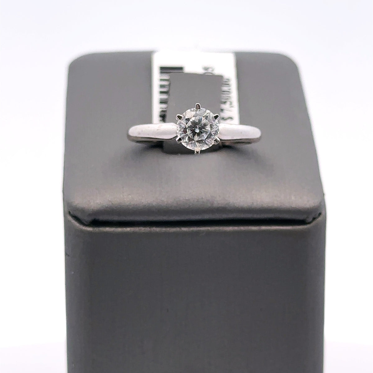 14K White Gold 0.71CT Round Cut Diamond Engagement Ring, Size 5, 2.6G S107923