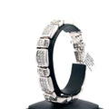 Platinum 24.50CT Princess Cut Diamond Tennis Bracelet, 8.5", 122.0G S107934