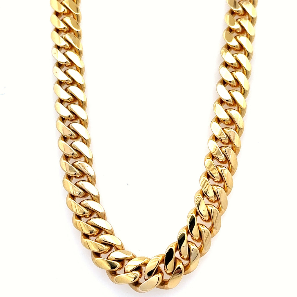 14k Yellow Gold Miami Cuban Men's Chain, 160.0gm, 24", 9mm, S107939