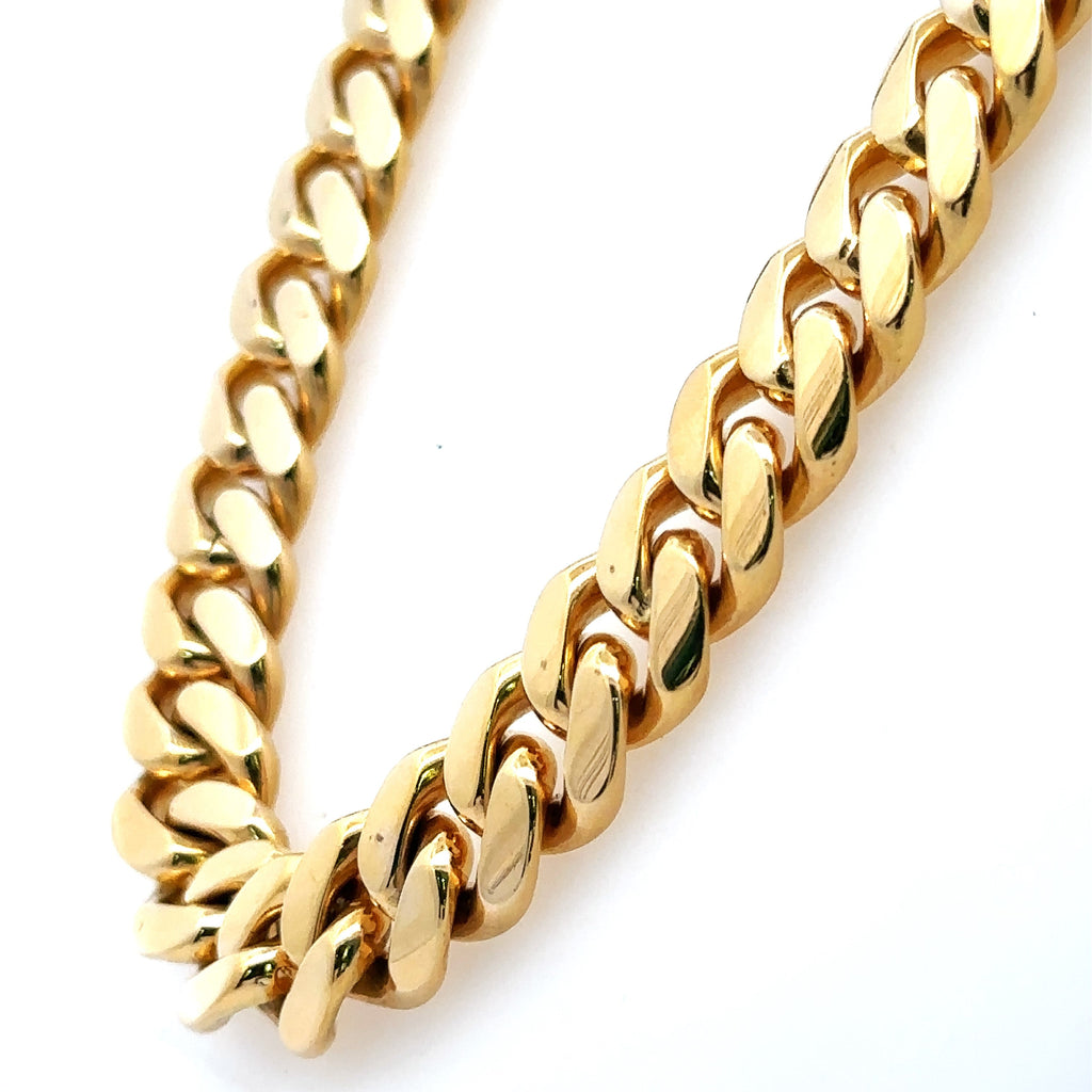 14k Yellow Gold Miami Cuban Men's Chain, 160.0gm, 24", 9mm, S107939