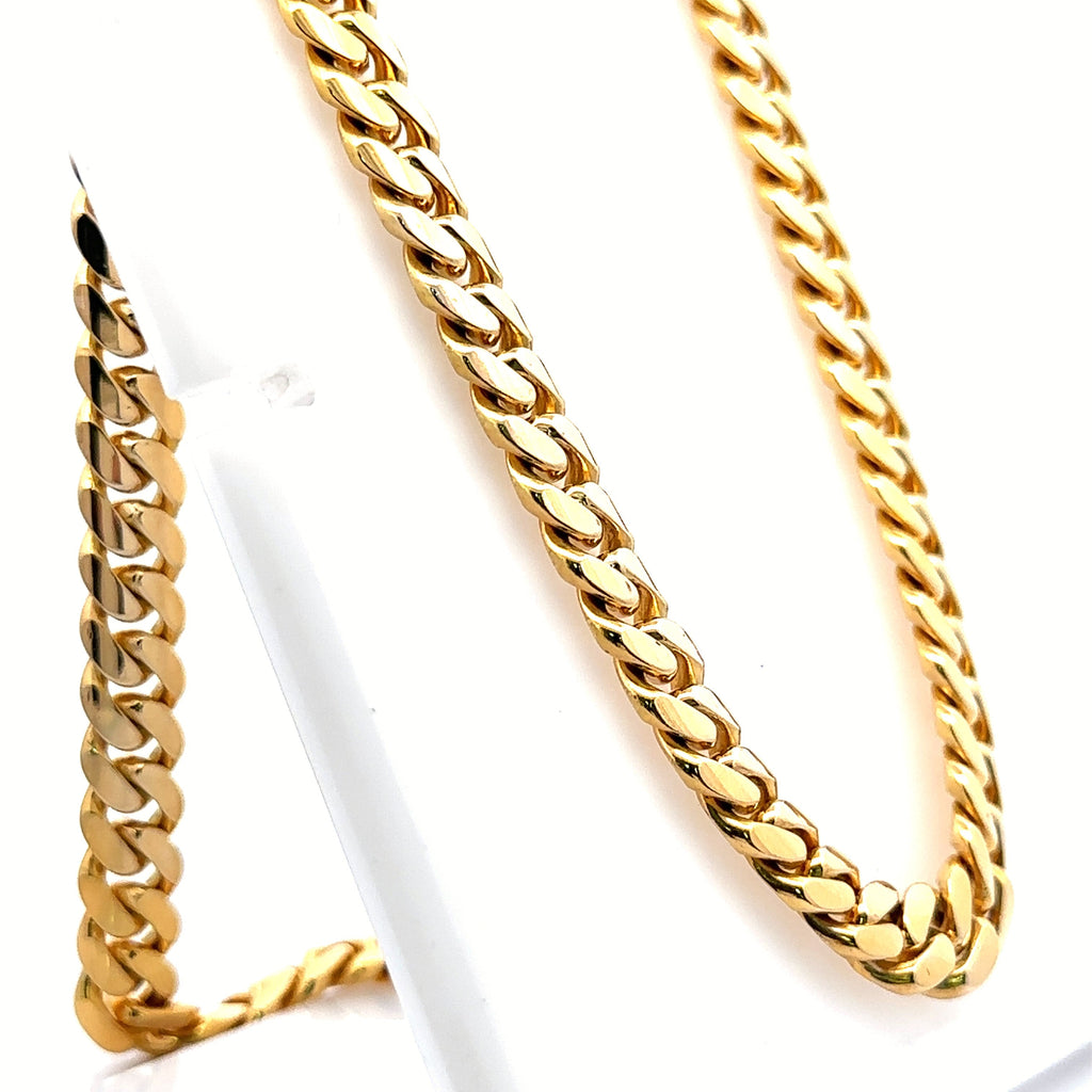 14k Yellow Gold Miami Cuban Men's Chain, 160.0gm, 24", 9mm, S107939