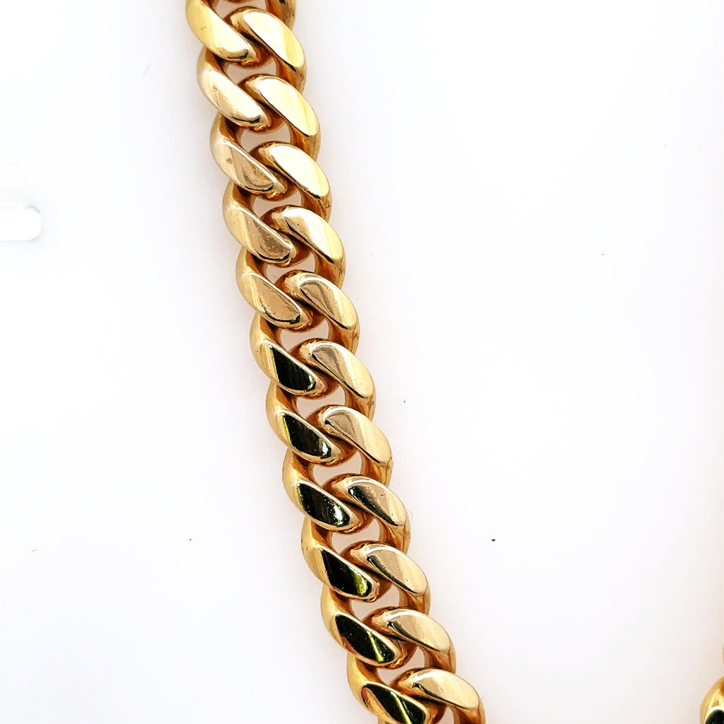 14k Yellow Gold Miami Cuban Men's Chain, 160.0gm, 24", 9mm, S107939