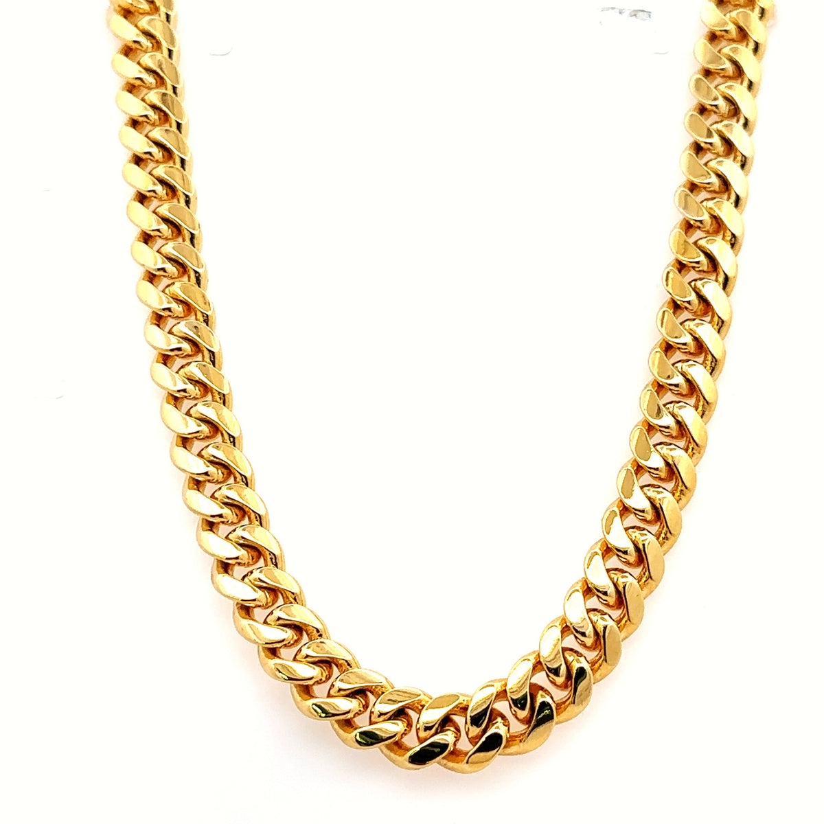 14k Yellow Gold Miami Cuban Men's Chain, 147.5gm, 24, 9mm, Diamond Clasp S107940