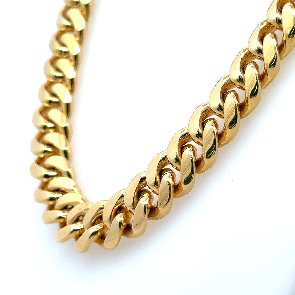 14k Yellow Gold Miami Cuban Men's Chain, 147.5gm, 24, 9mm, Diamond Clasp S107940