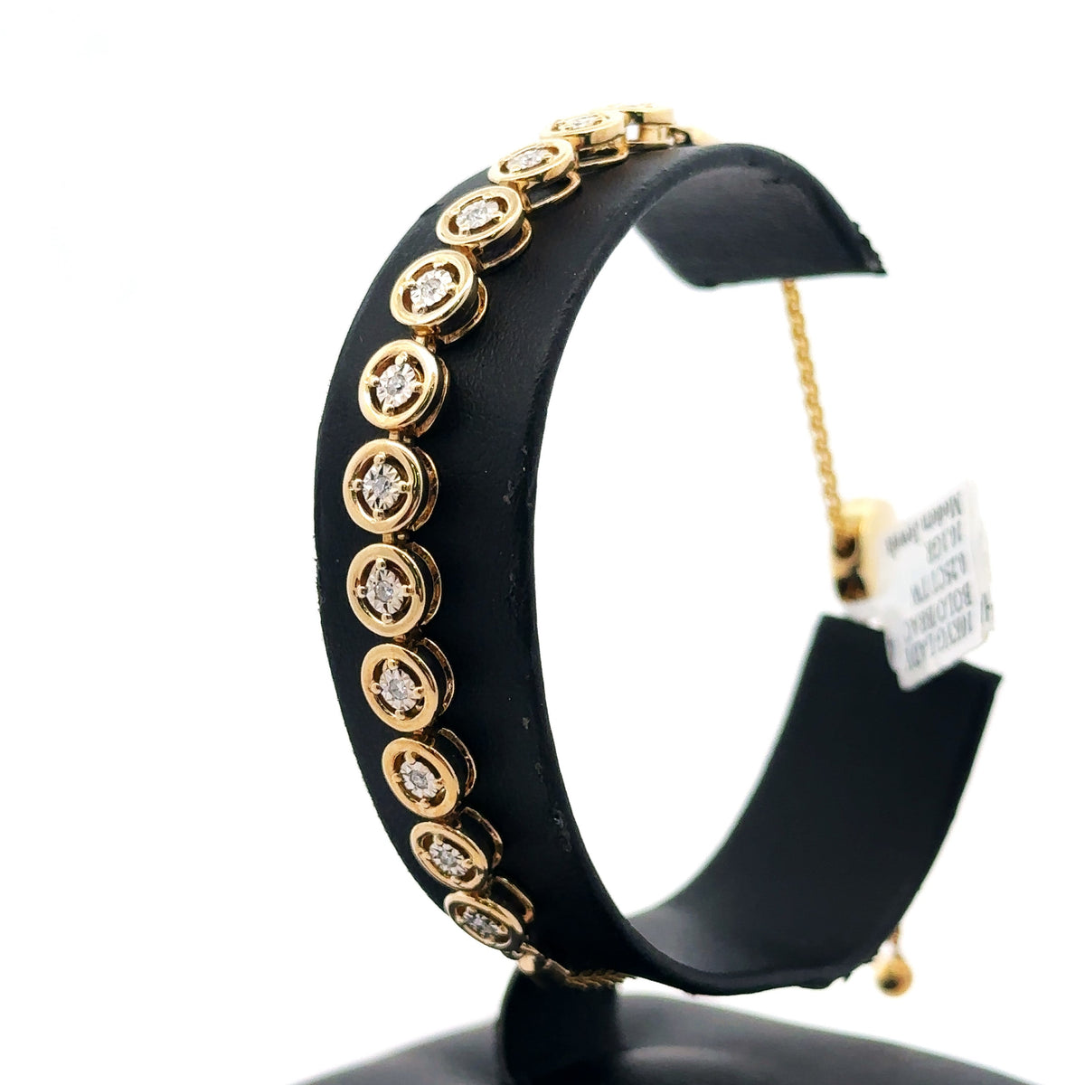 10k Yellow Gold 0.20CT Diamond Bolo Bracelet, 10.1g, S16123