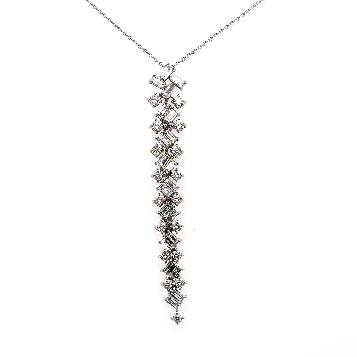 14k White Gold 1.15 Ct Diamond Pendant Ladies Necklace, 4.7gm, S16129