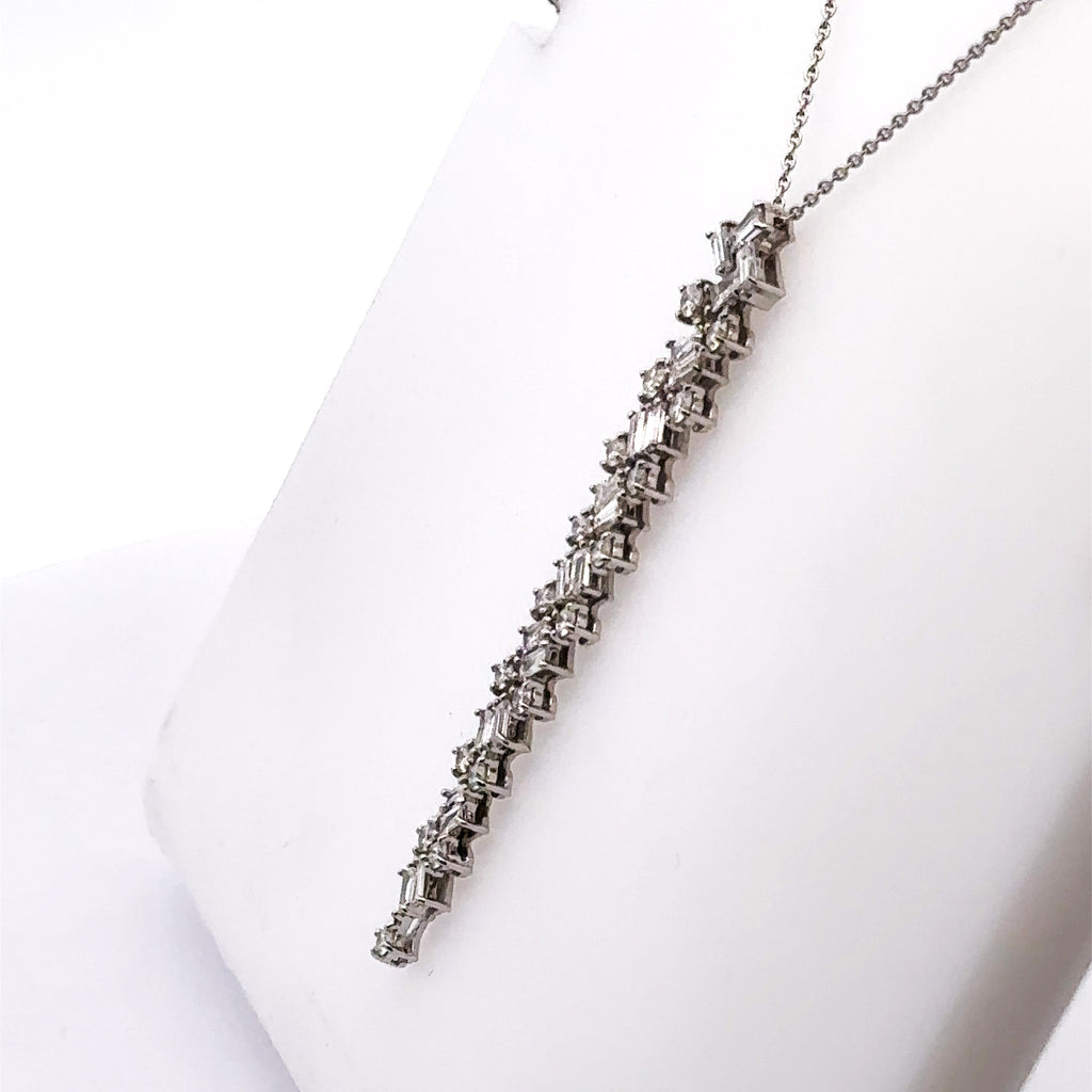 14k White Gold 1.15 Ct Diamond Pendant Ladies Necklace, 4.7gm, S16129