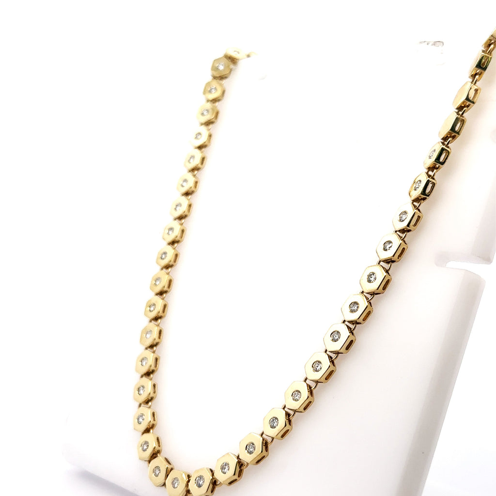 18k Yellow Gold 1.50CT Diamond Ladies Necklace, 51.5G, 16", S107979