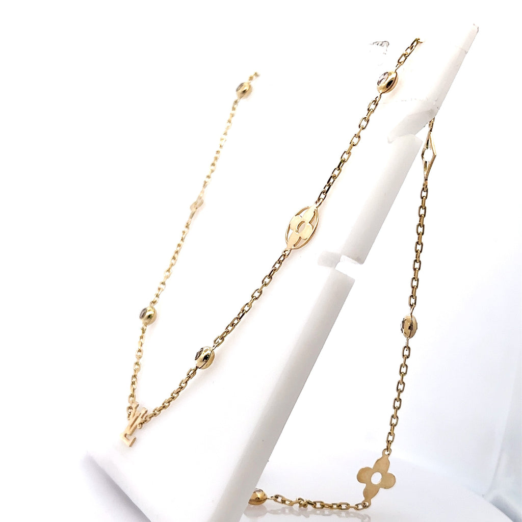 14K Yellow Gold Ladies Designer Logo Style Necklace, 13.3G, 30', S107982