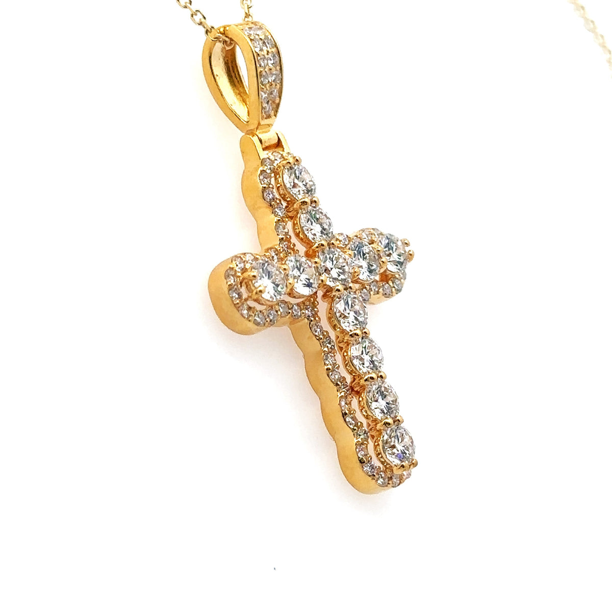 14k Yellow Gold 2.50CT Lab Grown Diamond Cross Pendant, 5.8gm S107989