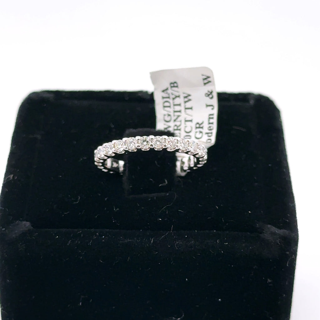 14k White Gold 1.85 CT Diamond Eternity Ladies Wedding Band Size 5.75,  S105862