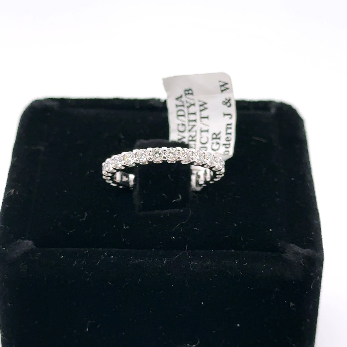 14k White Gold 1.85 CT Diamond Eternity Ladies Wedding Band Size 5.75,  S105862