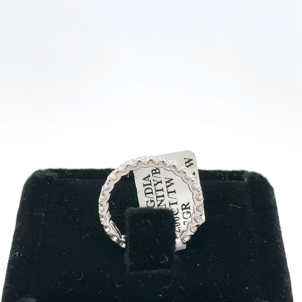14k White Gold 1.85 CT Diamond Eternity Ladies Wedding Band Size 5.75,  S105862