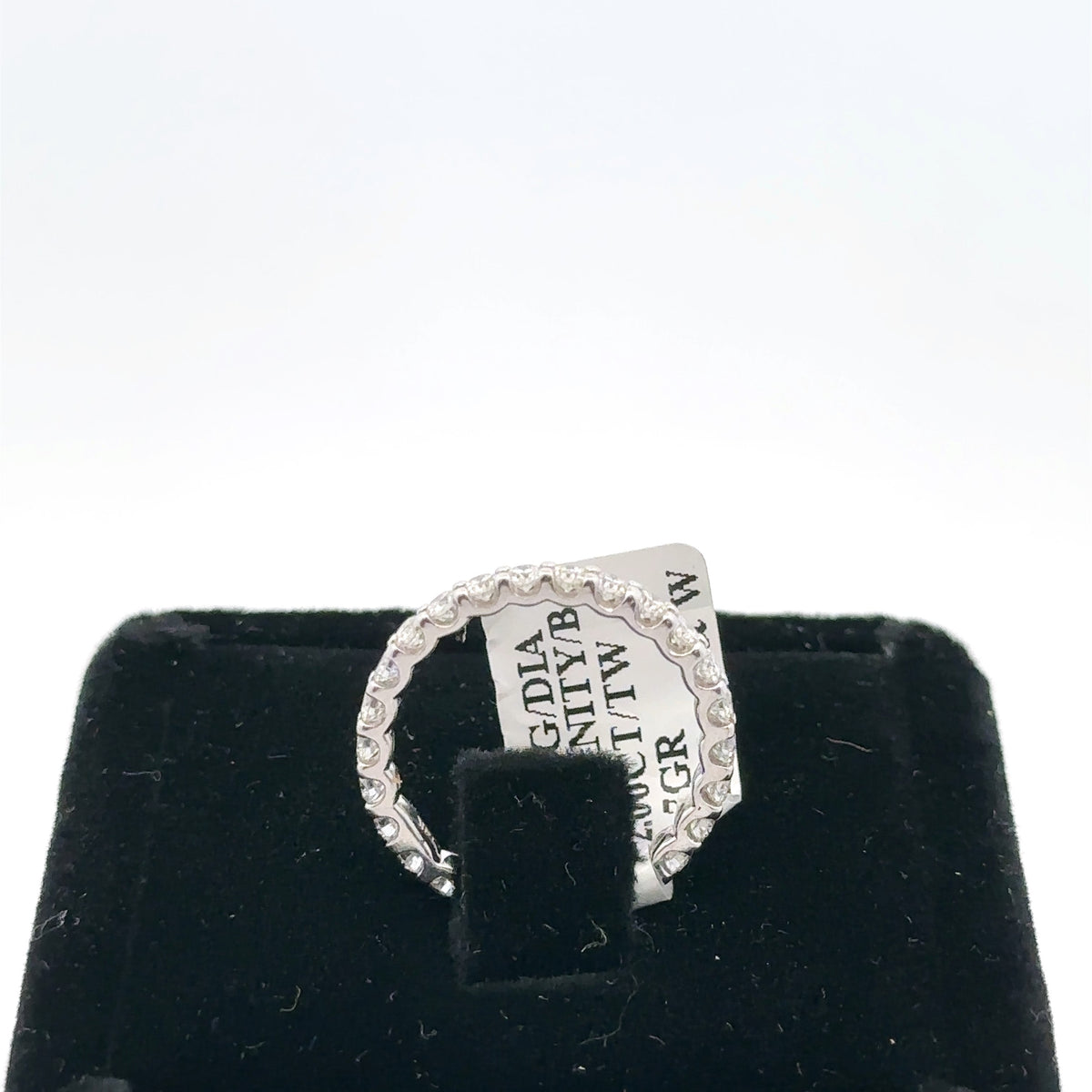 14k White Gold 1.85 CT Diamond Eternity Ladies Wedding Band Size 5.75,  S105862