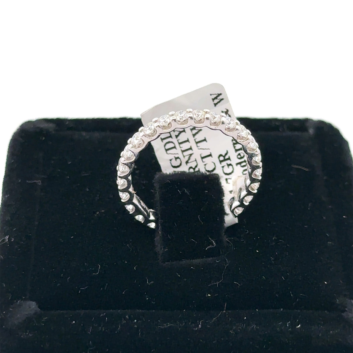 14k White Gold 1.85 CT Diamond Eternity Ladies Wedding Band Size 5.75,  S105862