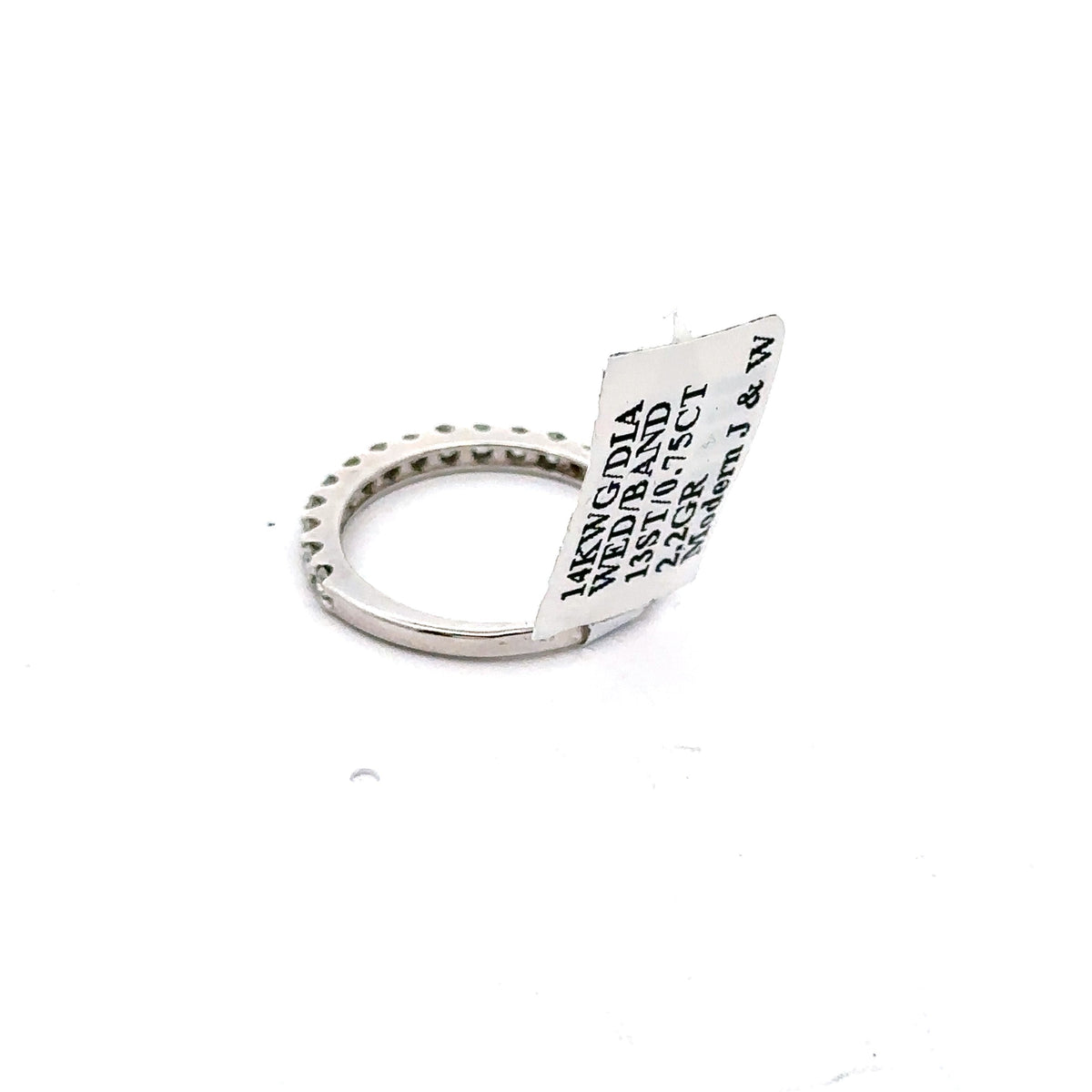 14k White Gold 0.60 CT Diamond Ladies Wedding Band, 2.2G, Size 7,  S106884