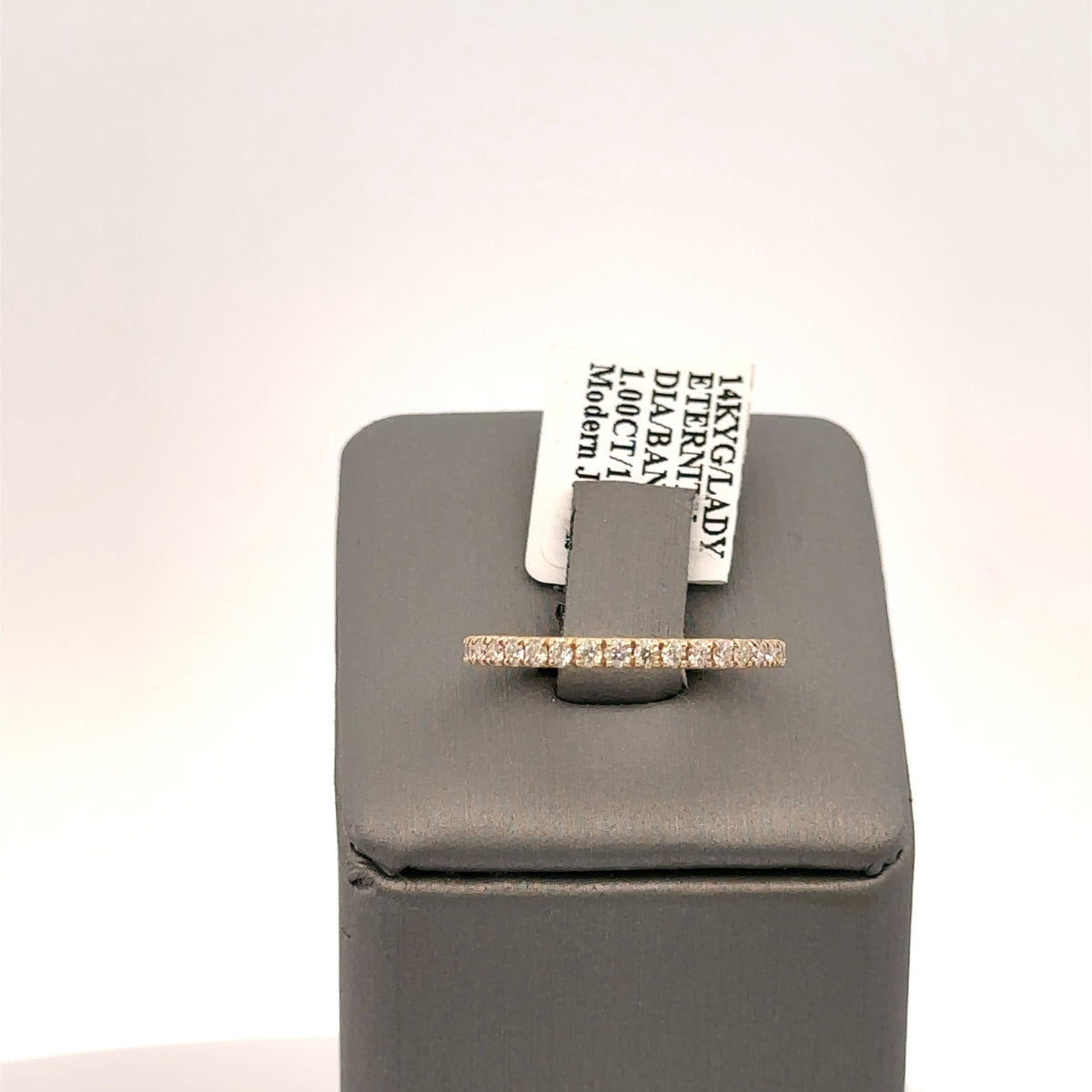 14k Yellow Gold 0.85 CT Eternity Diamond Ladies Wedding Band, 1.5G, S15967