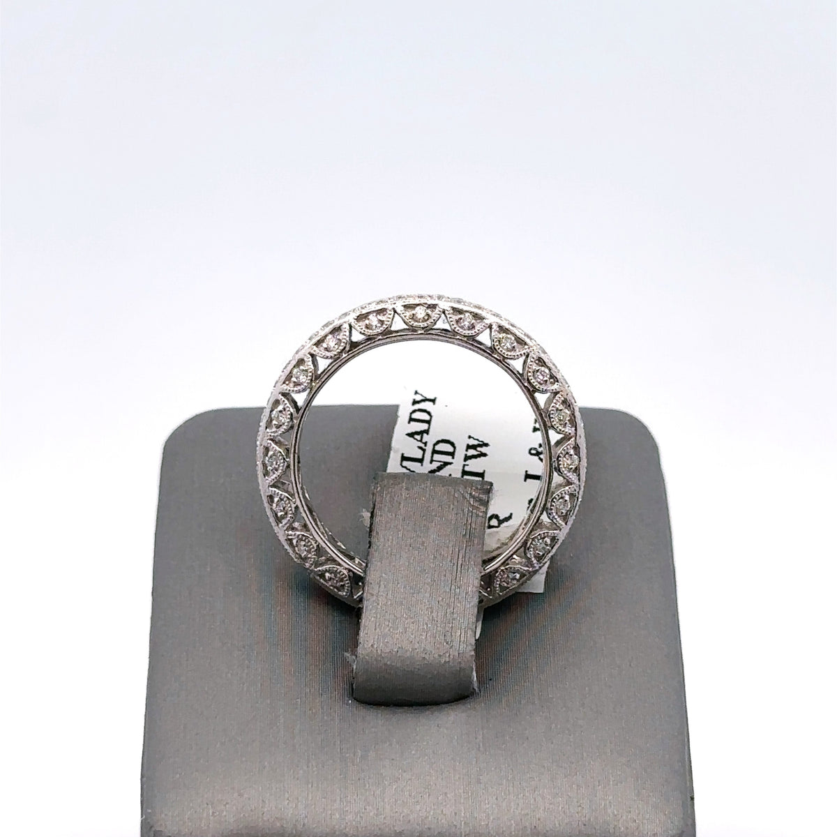 14k White Gold1.85 CT Diamond Ladies Wedding Band, 3.8G, Size 6.75,  S100641
