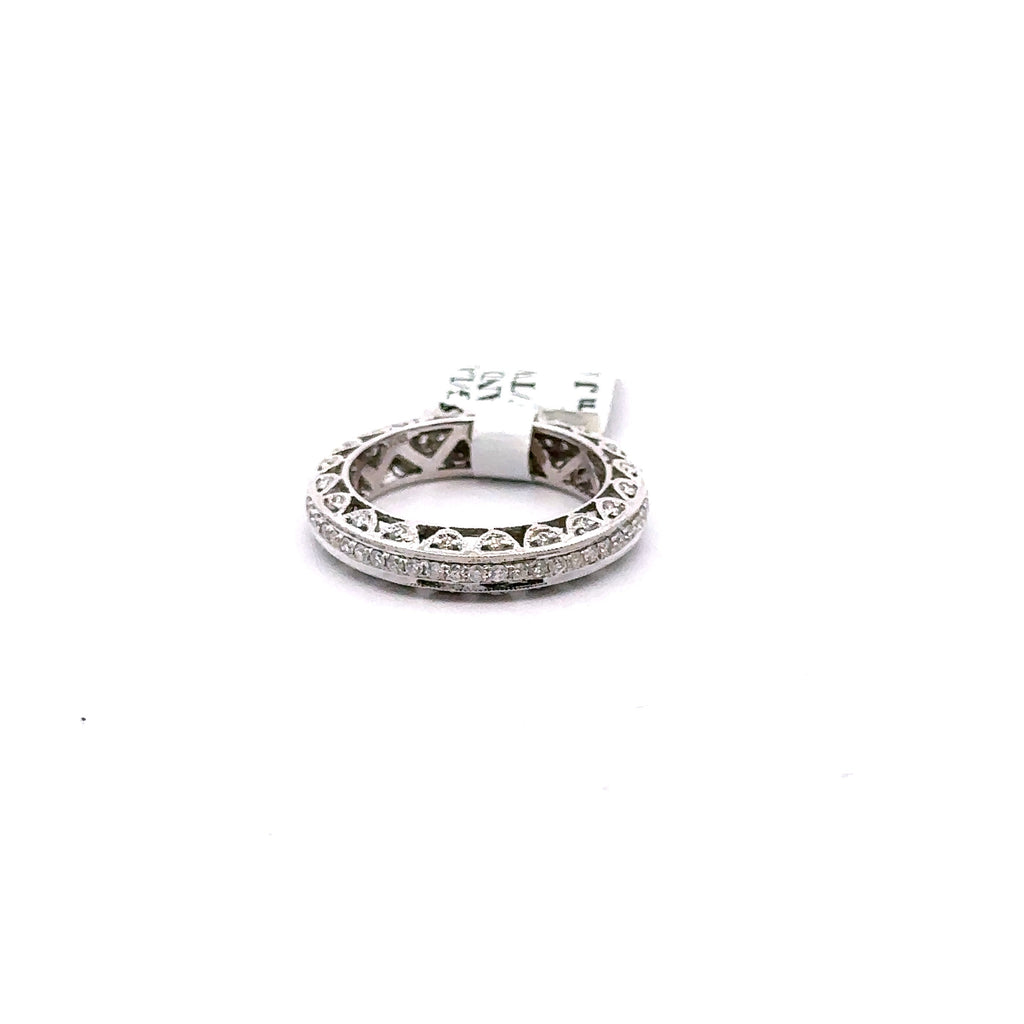14k White Gold1.85 CT Diamond Ladies Wedding Band, 3.8G, Size 6.75,  S100641