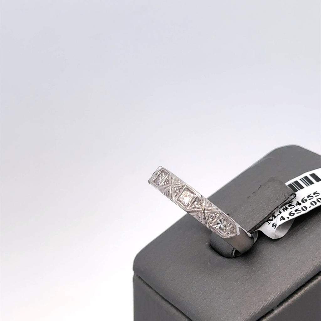 14k White Gold .85 CT Diamond Ladies Wedding Band, 4.6G, Size 6.75,  S12622