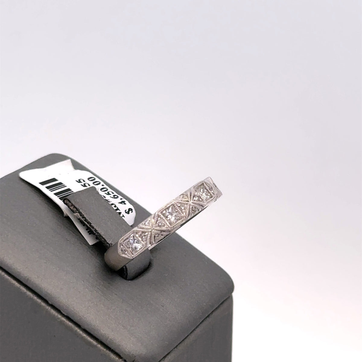 14k White Gold .85 CT Diamond Ladies Wedding Band, 4.6G, Size 6.75,  S12622