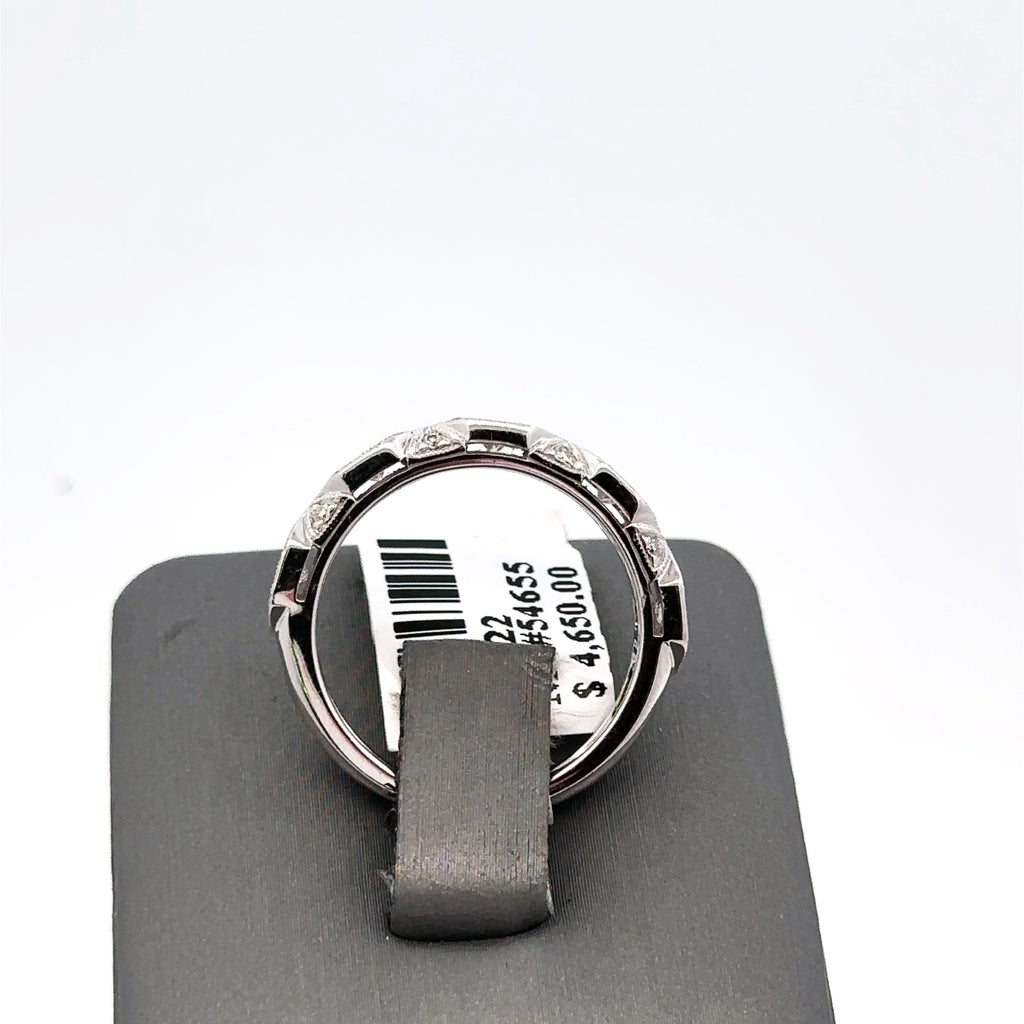 14k White Gold .85 CT Diamond Ladies Wedding Band, 4.6G, Size 6.75,  S12622