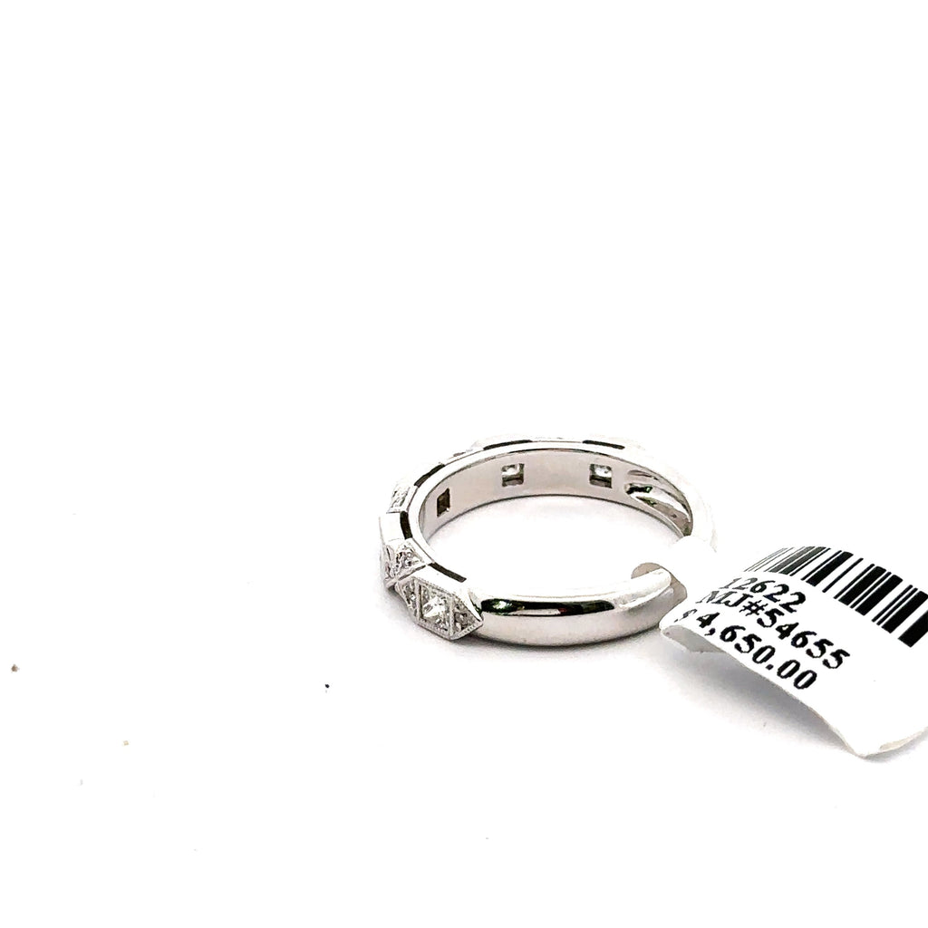 14k White Gold .85 CT Diamond Ladies Wedding Band, 4.6G, Size 6.75,  S12622
