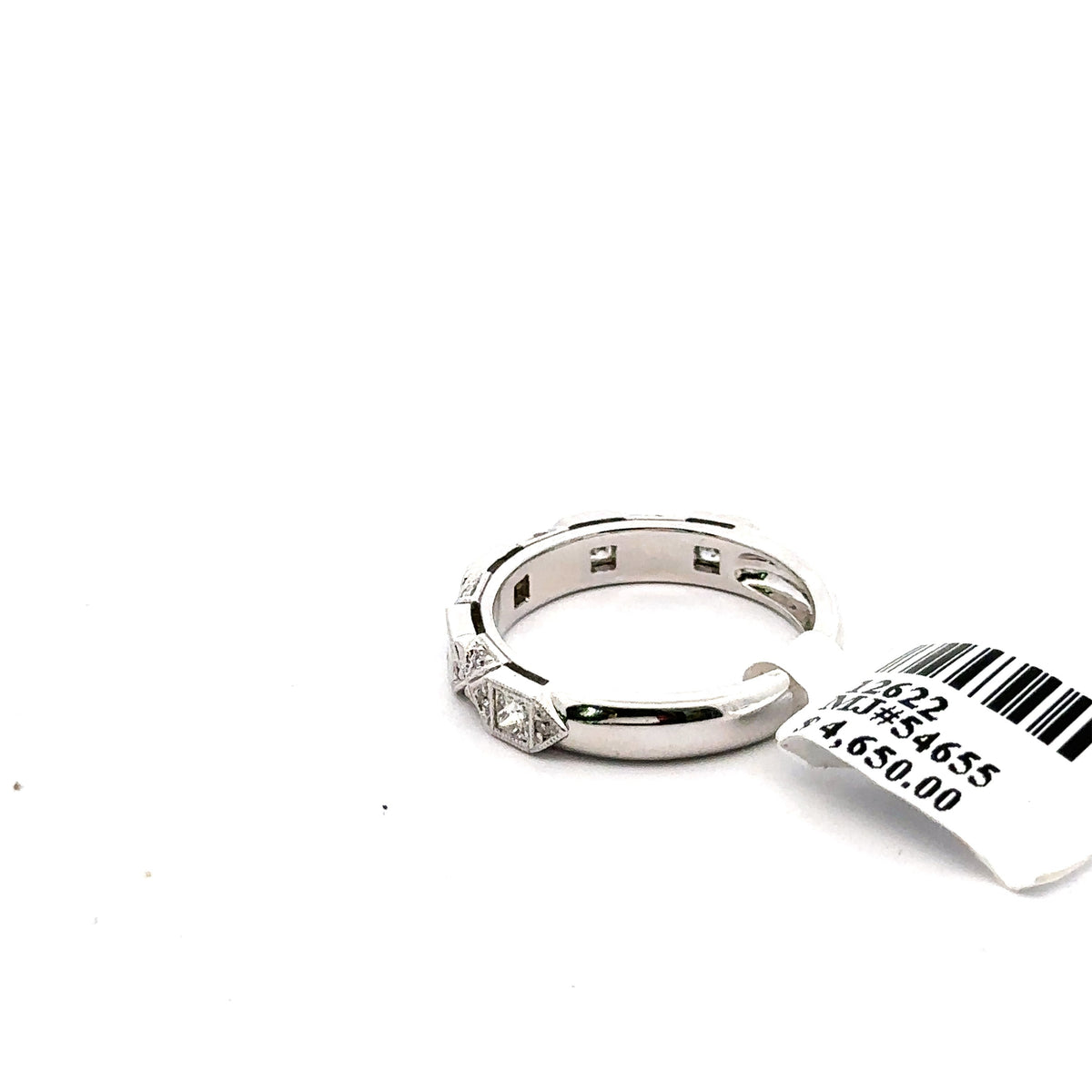 14k White Gold .85 CT Diamond Ladies Wedding Band, 4.6G, Size 6.75,  S12622
