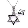 14k White Gold 0.85 CT Diamond Star of David Necklace, 6.1gm, S107525