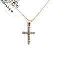 14k Yellow Gold 0.20 CT Diamond Cross Pendant 1.2gm, S107856