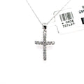 14k White Gold 0.20 CT Diamond Cross Pendant, 1.2gm, S107855