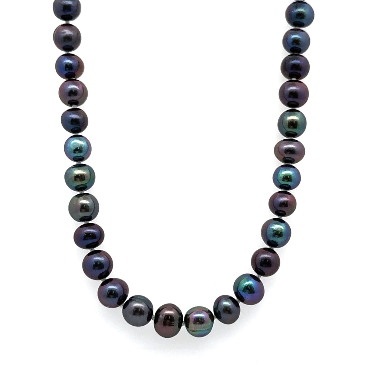 Vera Wang Silver & Black Pearl necklace, 20", 50.3gm, S16157