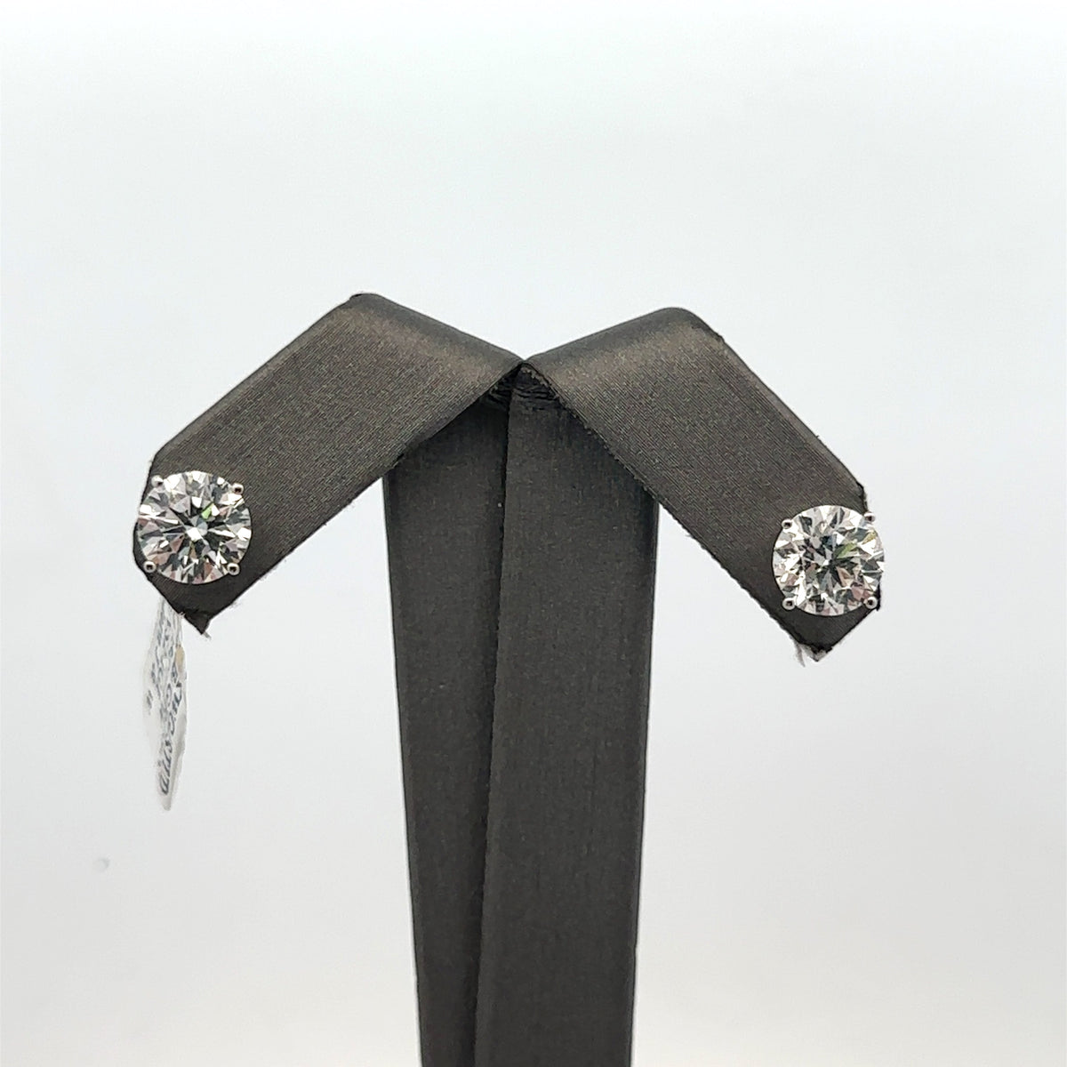 14k White Gold 4.05CT Lab-Grown Diamond Stud Earrings, Screw Back S107960