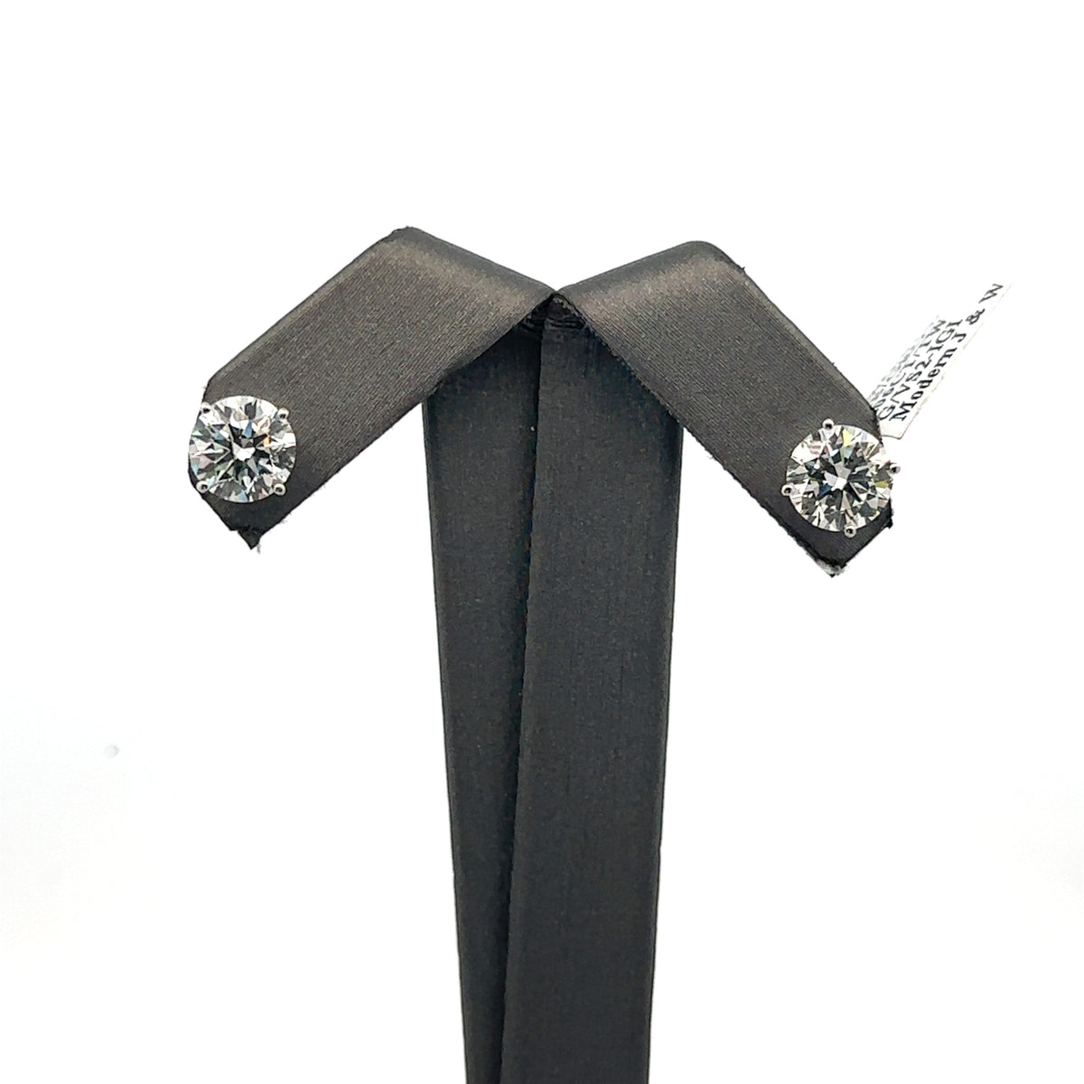 14k White Gold 4.06CT Lab-Grown Diamond Stud Earrings, Friction Back S107962