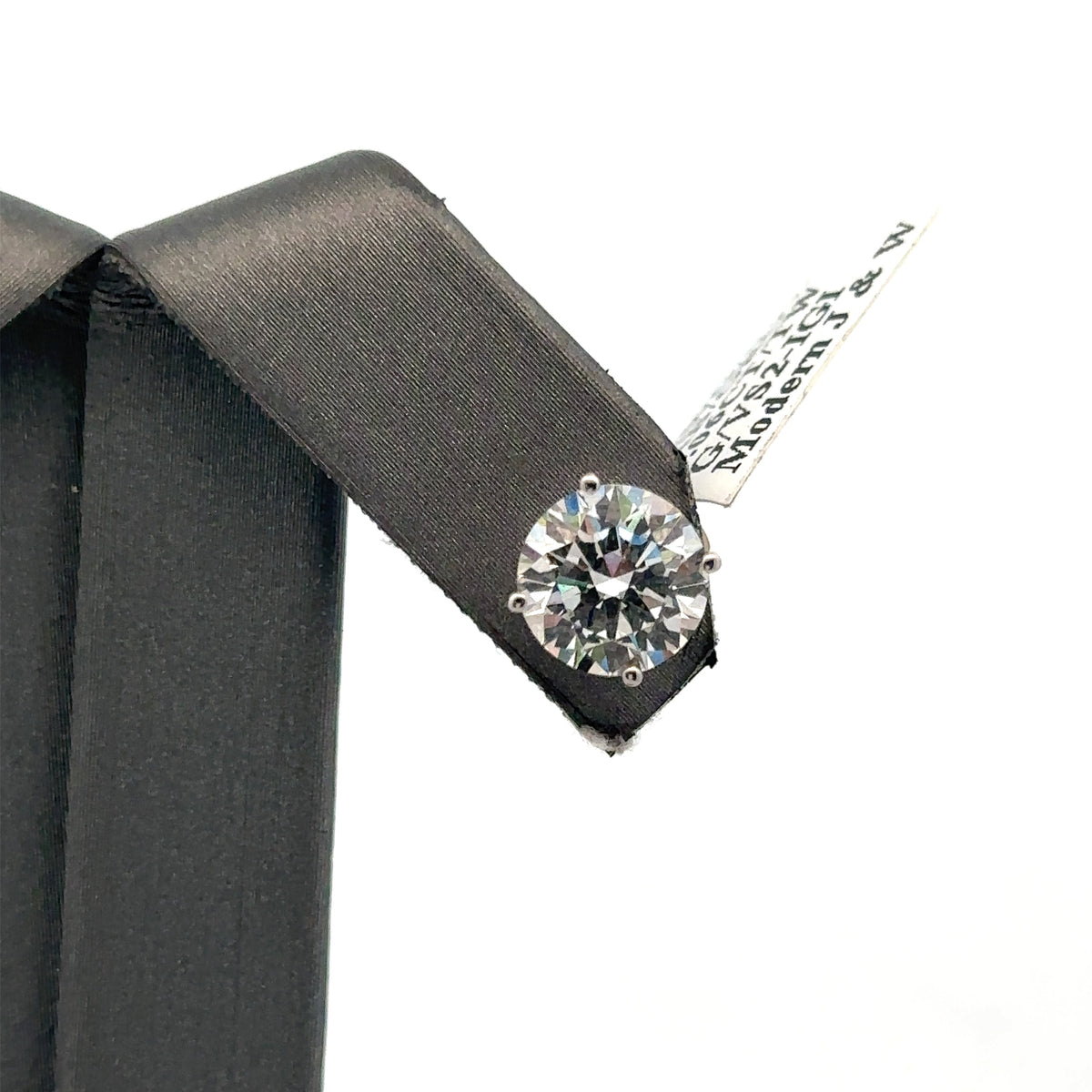14k White Gold 4.06CT Lab-Grown Diamond Stud Earrings, Friction Back S107962