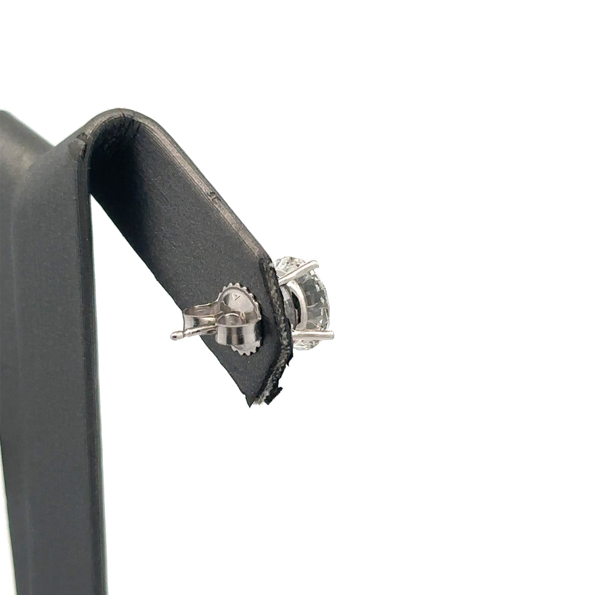 14k White Gold 4.30CT Lab-Grown Diamond Stud Earrings, Friction Back S107963