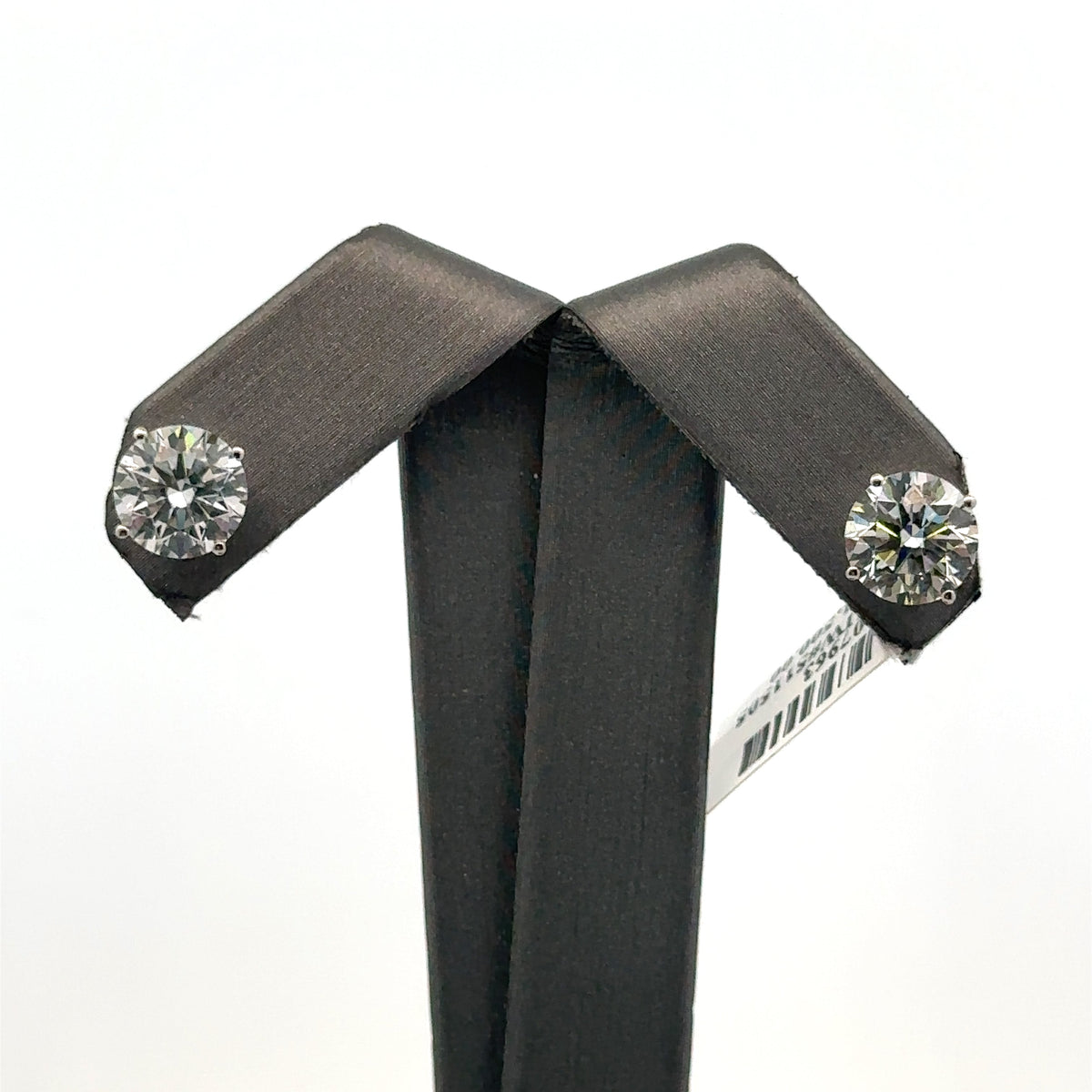14k White Gold 4.30CT Lab-Grown Diamond Stud Earrings, Friction Back S107963