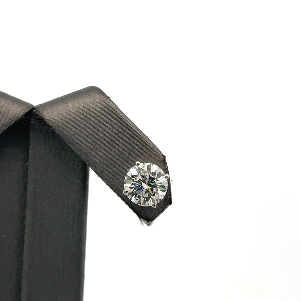 14k White Gold 4.10CT Lab-Grown Diamond Stud Earrings, Friction Back S107964