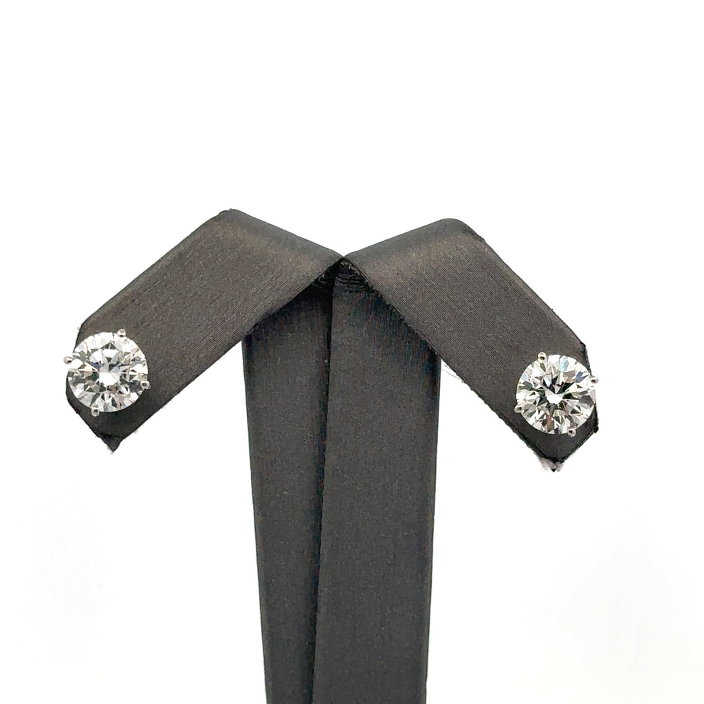 14k White Gold 4.10CT Lab-Grown Diamond Stud Earrings, Friction Back S107964