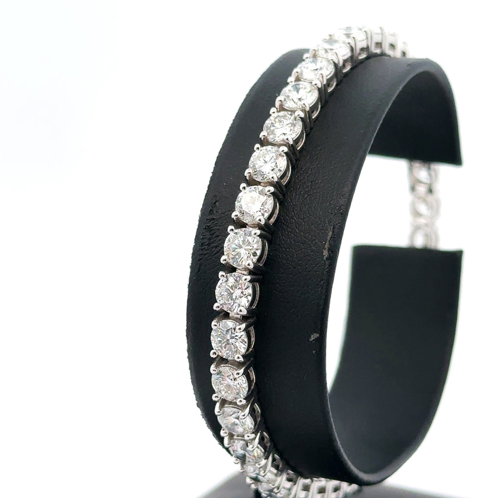 14k White Gold 12.50CT lab grown Diamond Tennis Bracelet 16.5g, 7", S108011