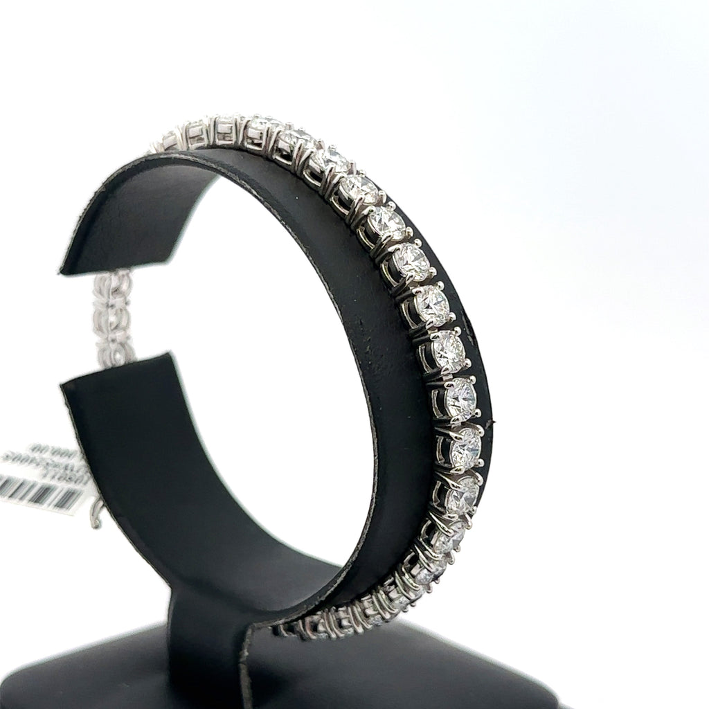 14k White Gold 12.50CT lab grown Diamond Tennis Bracelet 16.5g, 7", S108011