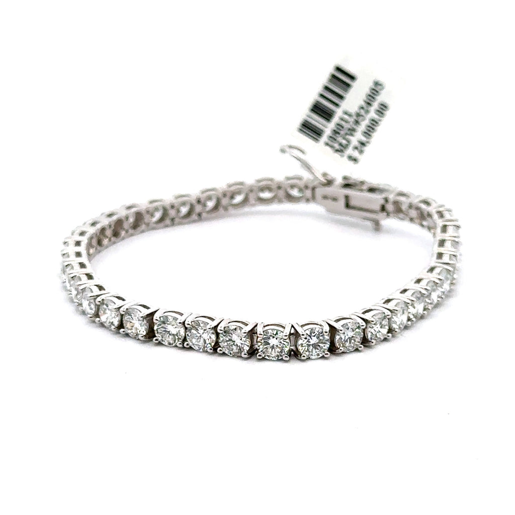 14k White Gold 12.50CT lab grown Diamond Tennis Bracelet 16.5g, 7", S108011